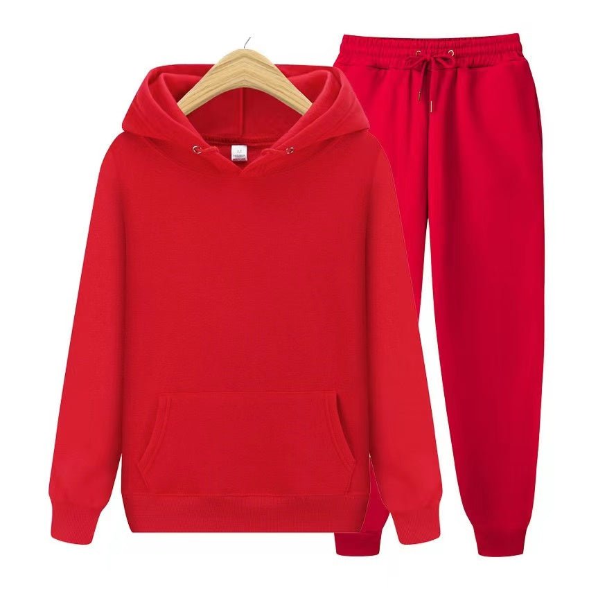 Sweatsuit - Comfy - Two-Piece - Hoodie Jogger Set - Men's Jogging Suit Sets-Chaps of London-Red-S-Chaps of London