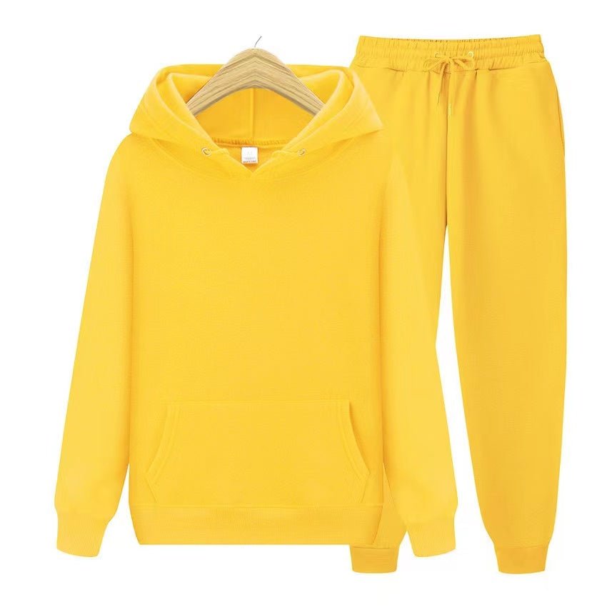 Sweatsuit - Comfy - Two-Piece - Hoodie Jogger Set - Men's Jogging Suit Sets-Chaps of London-Yellow-S-Chaps of London