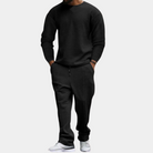Sweatsuit | Long Sleeve | Straight Leg | Sweatshirt and Joggers Set | Men's Jogging Suit Sets-Fashion Men Tracksuit All-year-Chaps of London-Black-M-Chaps of London