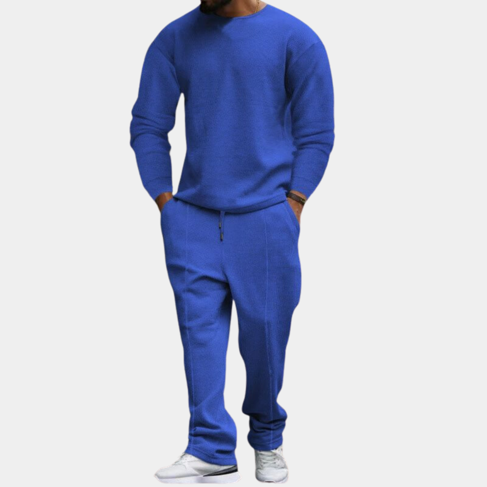 Sweatsuit | Long Sleeve | Straight Leg | Sweatshirt and Joggers Set | Men's Jogging Suit Sets-Fashion Men Tracksuit All-year-Chaps of London-Blue-M-Chaps of London