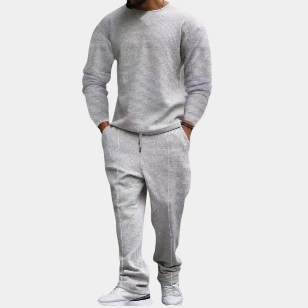 Sweatsuit | Long Sleeve | Straight Leg | Sweatshirt and Joggers Set | Men's Jogging Suit Sets-Fashion Men Tracksuit All-year-Chaps of London-Gray-M-Chaps of London