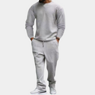 Sweatsuit | Long Sleeve | Straight Leg | Sweatshirt and Joggers Set | Men's Jogging Suit Sets-Fashion Men Tracksuit All-year-Chaps of London-Gray-M-Chaps of London