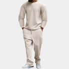 Sweatsuit | Long Sleeve | Straight Leg | Sweatshirt and Joggers Set | Men's Jogging Suit Sets-Fashion Men Tracksuit All-year-Chaps of London-Khaki-M-Chaps of London