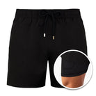 Swim Shorts - Double Layer - Elastic Waist - Board Shorts - Men's Swimwear-Men's swimwear-Chaps of London-Black Onyx-S-Chaps of London
