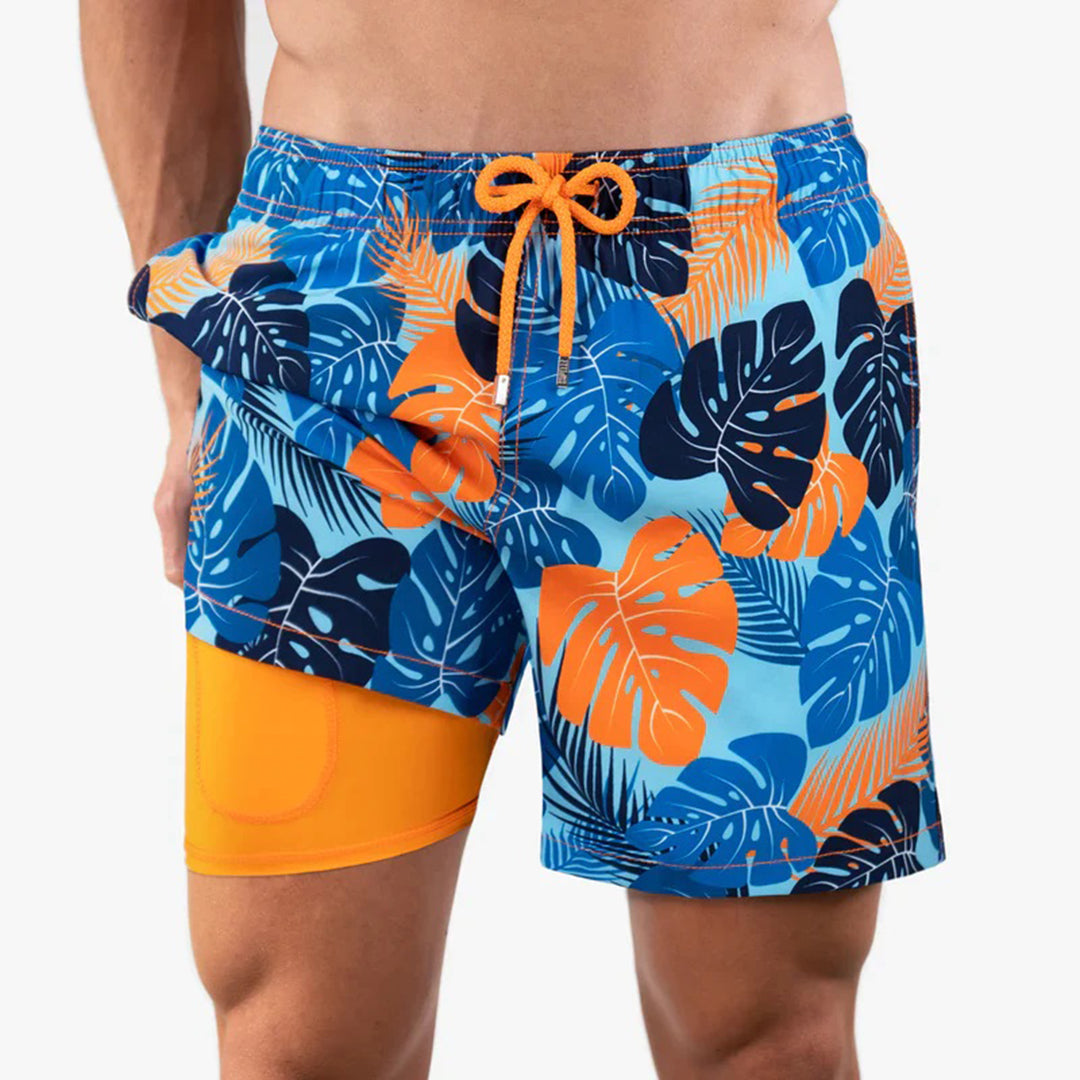 Swim Shorts - Drawstring - 2-in1 - Board Shorts - Men's Swimwear-Fashion Men Others All-year-Chaps of London-Chaps of London