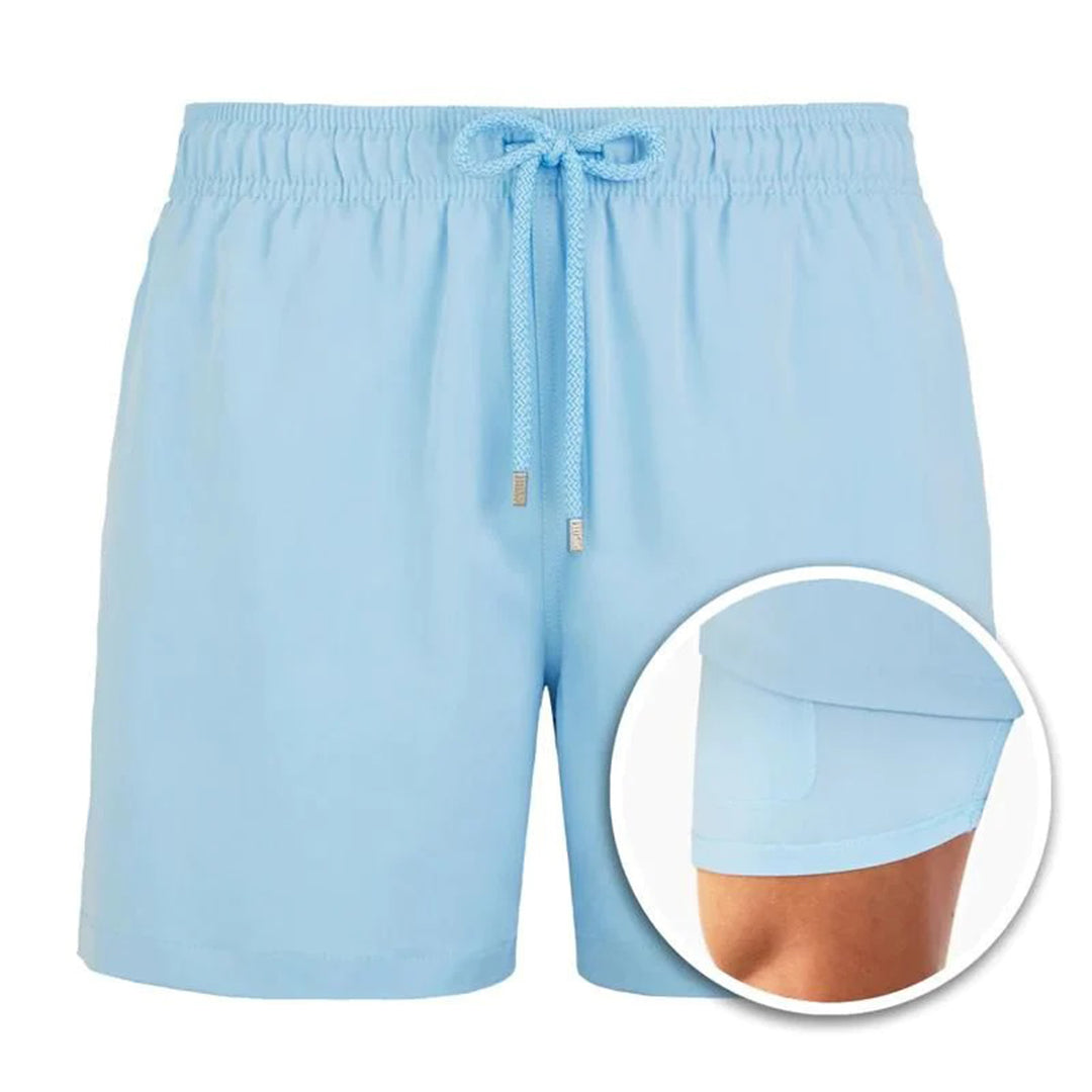 Swim Shorts - Drawstring - 2-in1 - Board Shorts - Men's Swimwear-Fashion Men Others All-year-Chaps of London-Light Blue-S-Chaps of London