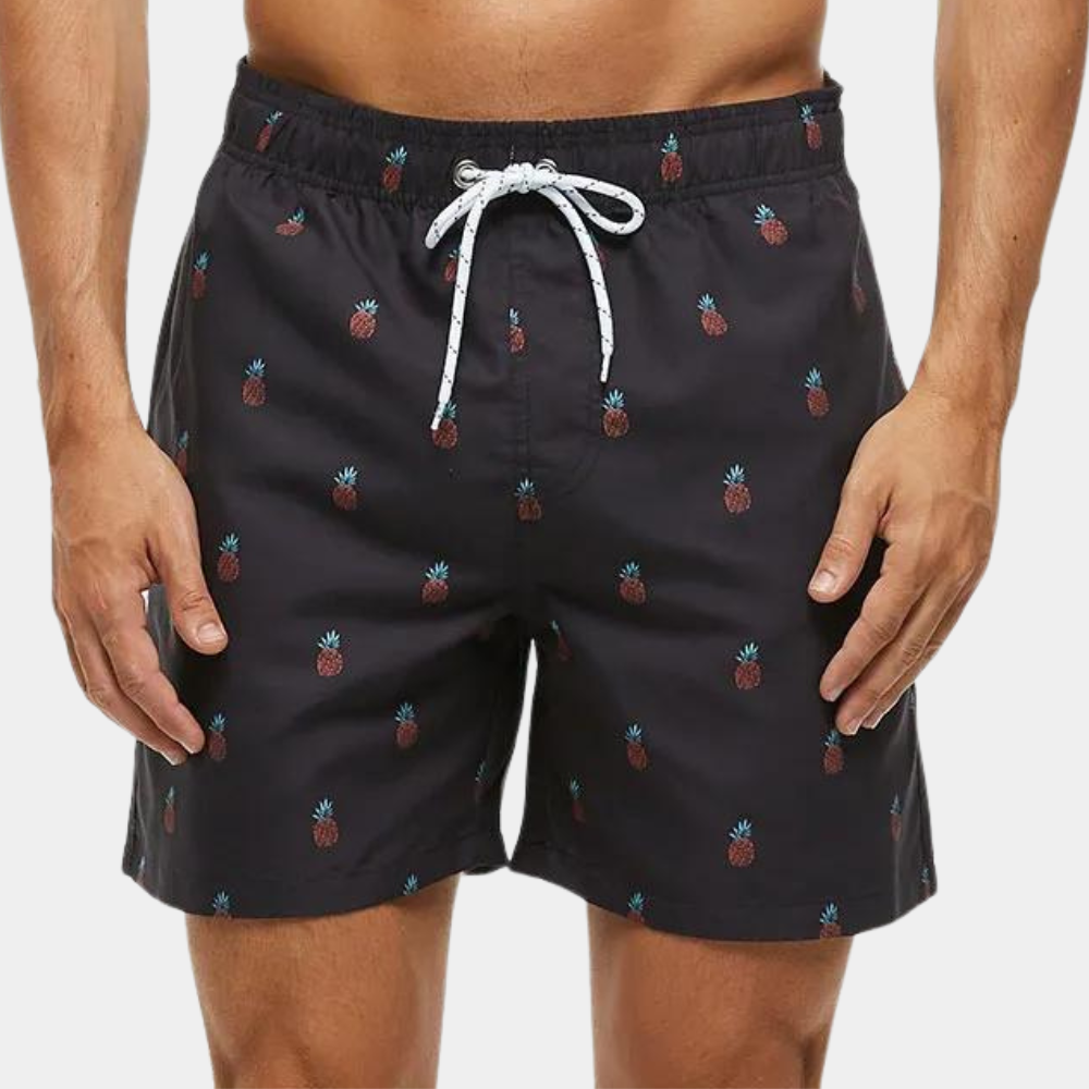Swim Shorts - Drawstring - Printed - Board Shorts - Men's Clothing-Men Summer Short-Chaps of London-Pineapple-S-Chaps of London