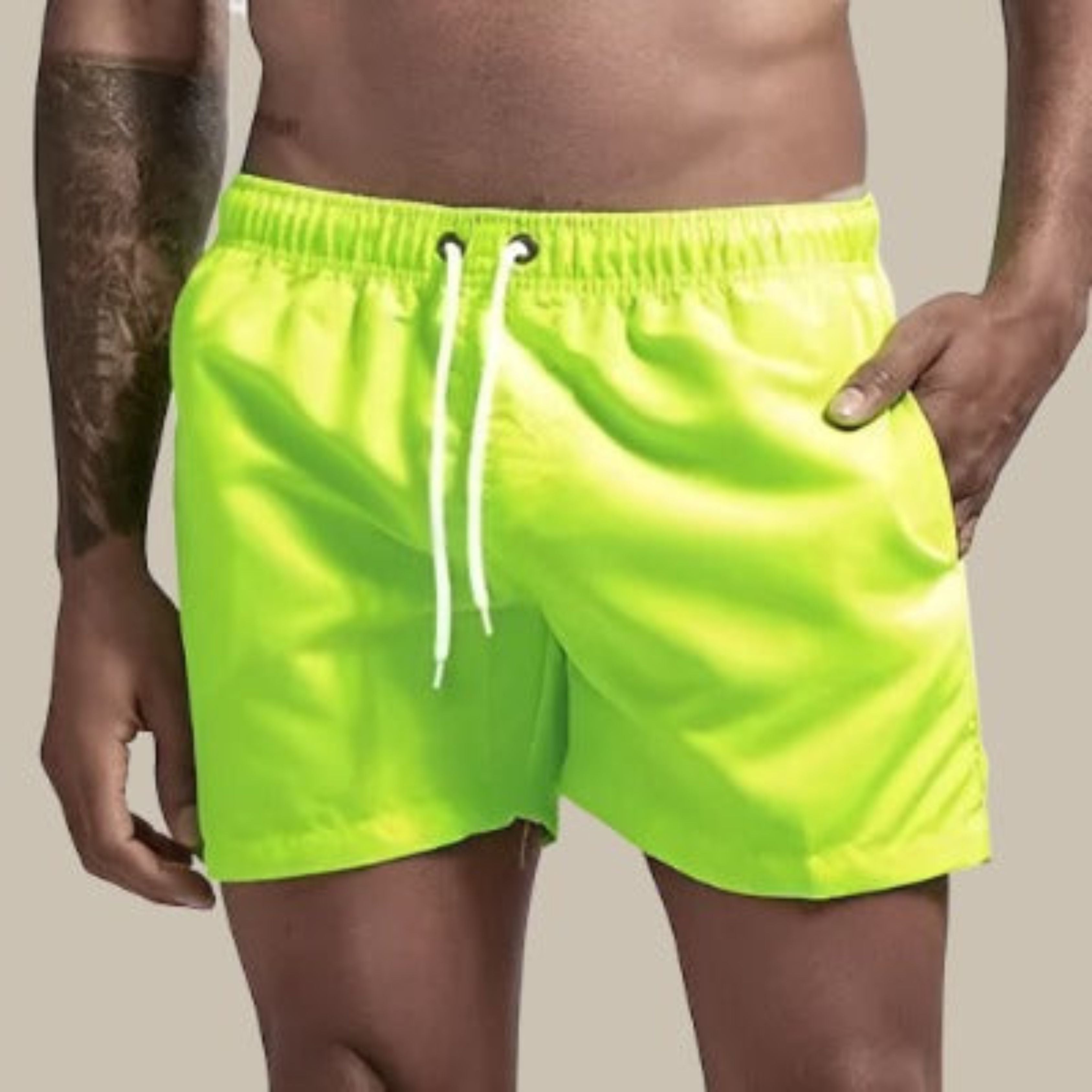 Swim Shorts - Elastic Waist - Quick Dry - Guys Swim Trunks - Men's Swimwear-Swimwear Shorts-Chaps of London-Green-M-Chaps of London