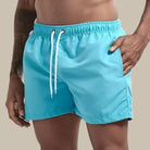 Swim Shorts - Elastic Waist - Quick Dry - Guys Swim Trunks - Men's Swimwear-Swimwear Shorts-Chaps of London-Turquoise-M-Chaps of London