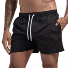 Swim Shorts - Men's Elastic Waist Quick Dry Beach Swim Trunks-Korte Broeken_M-Chaps of London-Black-XS-Chaps of London