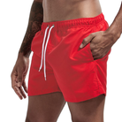 Swim Shorts - Men's Elastic Waist Quick Dry Beach Swim Trunks-Korte Broeken_M-Chaps of London-Red-XS-Chaps of London