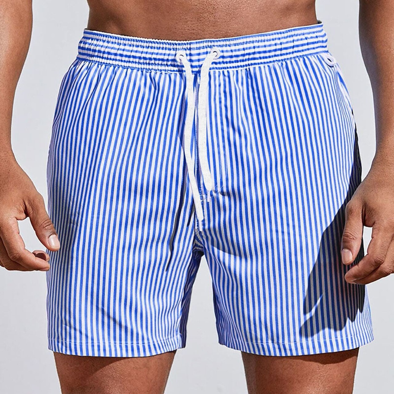 Swim Shorts | Striped | Elastic Waist | Swim Trunks | Men Beach Shorts-Chaps of London-Blue-S-Chaps of London