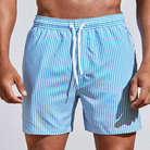 Swim Shorts | Striped | Elastic Waist | Swim Trunks | Men Beach Shorts-Chaps of London-Light Blue-S-Chaps of London