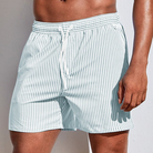 Swim Shorts | Striped | Elastic Waist | Swim Trunks | Men Beach Shorts-Chaps of London-Light Green-S-Chaps of London