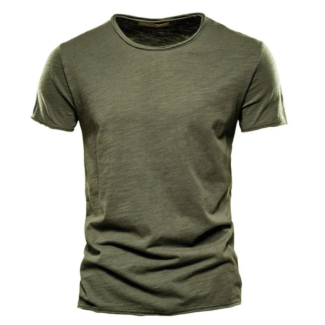 T-Shirt | Casual | Short Sleeve | Crew Neck T-Shirt | Men's Shirts-Chaps of London-Army Green-S-Chaps of London