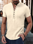 T-Shirt - Lightweight - Button Front - Summer Shirt - Men's Clothing-Men Shirt-Chaps of London-Khaki-S-Chaps of London