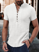 T-Shirt - Lightweight - Button Front - Summer Shirt - Men's Clothing-Men Shirt-Chaps of London-White-S-Chaps of London