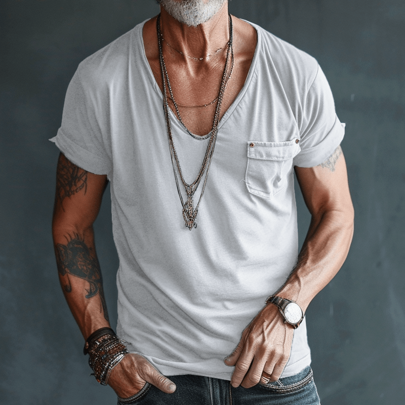 T-Shirt - Lightweight - Regular Fit - V-Neck T-Shirt - Men's Shirts-Men's Shirt-Chaps of London-Chaps of London