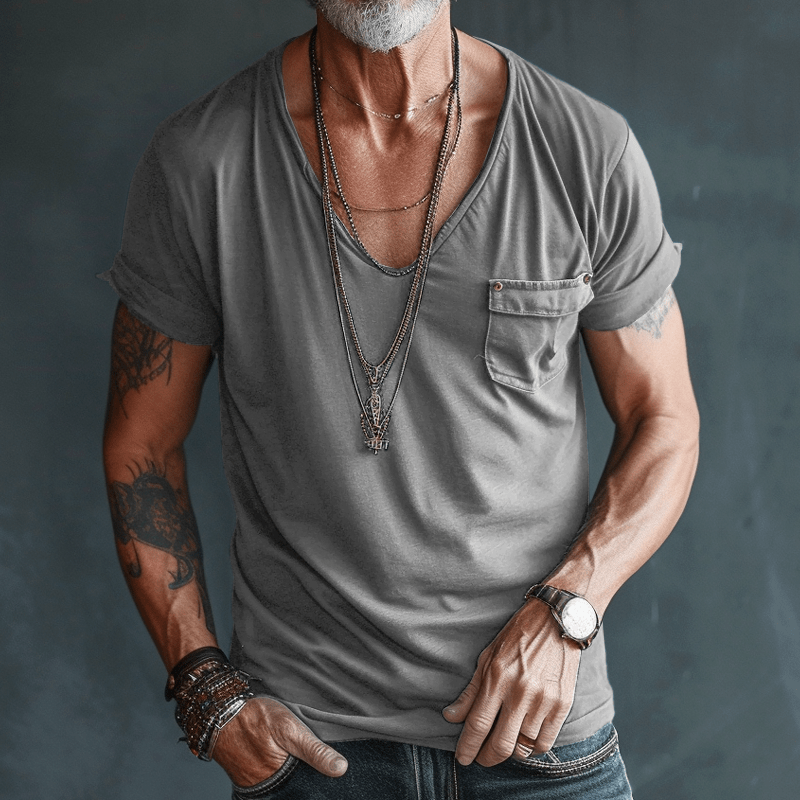 T-Shirt - Lightweight - Regular Fit - V-Neck T-Shirt - Men's Shirts-Men's Shirt-Chaps of London-Chaps of London