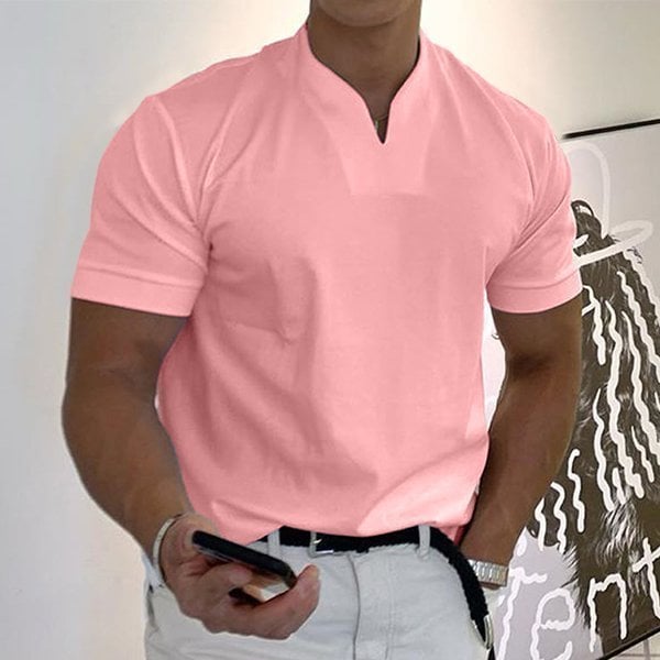 T-Shirt - Men's Breathable Short Sleeve Regular Fit T-Shirt-T-Shirts-Chaps of London-Pink-M-Chaps of London