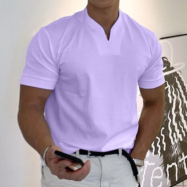 T-Shirt - Men's Breathable Short Sleeve Regular Fit T-Shirt-T-Shirts-Chaps of London-Purple-M-Chaps of London