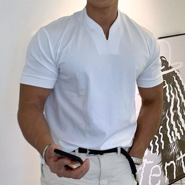 T-Shirt - Men's Breathable Short Sleeve Regular Fit T-Shirt-T-Shirts-Chaps of London-White-M-Chaps of London