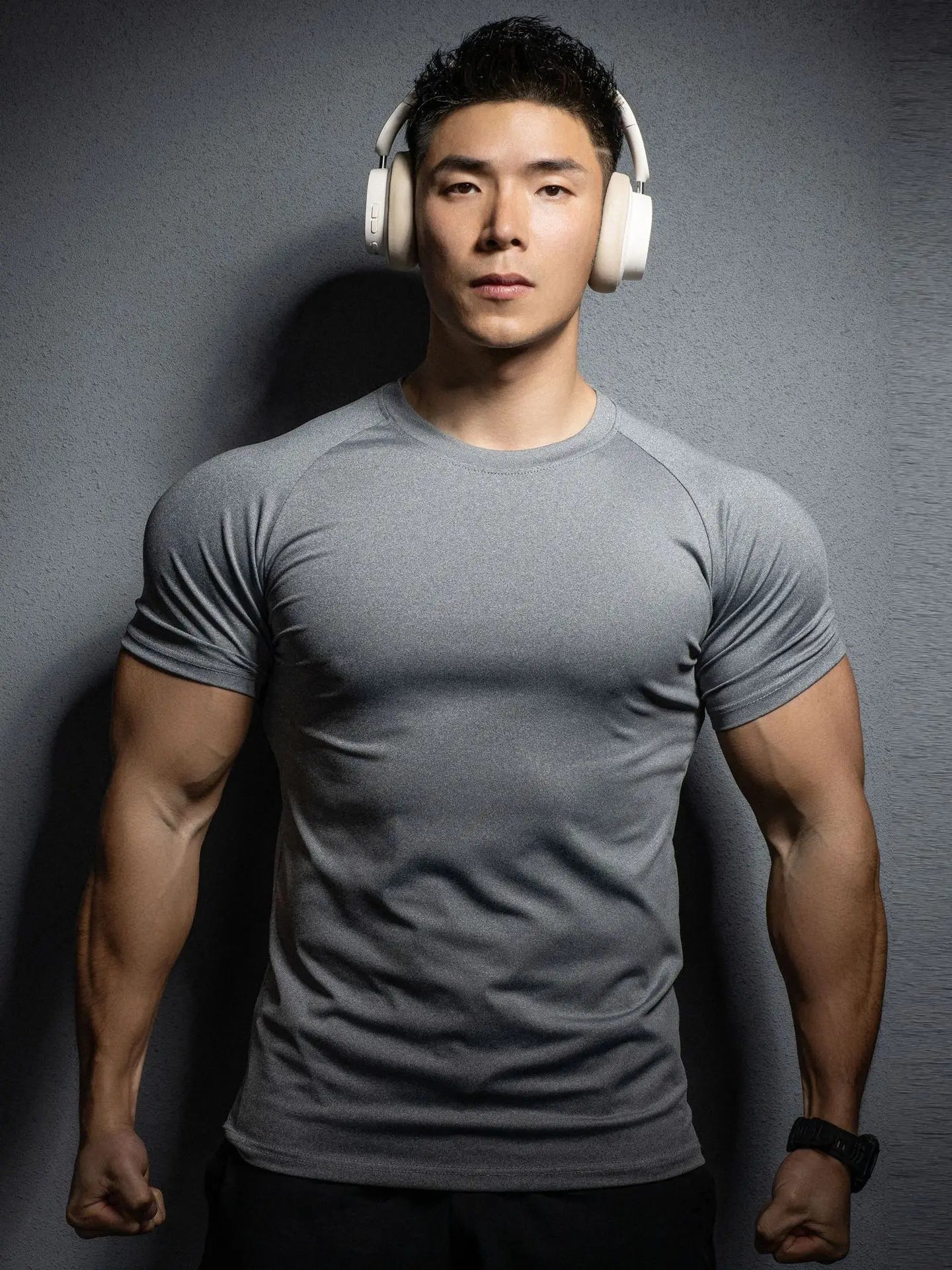 T-Shirt - Men's Short Sleeve Crew Neck Fitted T-Shirt-Men's Top-Chaps of London-Light Gray-S-Chaps of London