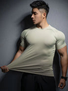 T-Shirt - Men's Short Sleeve Crew Neck Fitted T-Shirt-Men's Top-Chaps of London-Light Green-S-Chaps of London