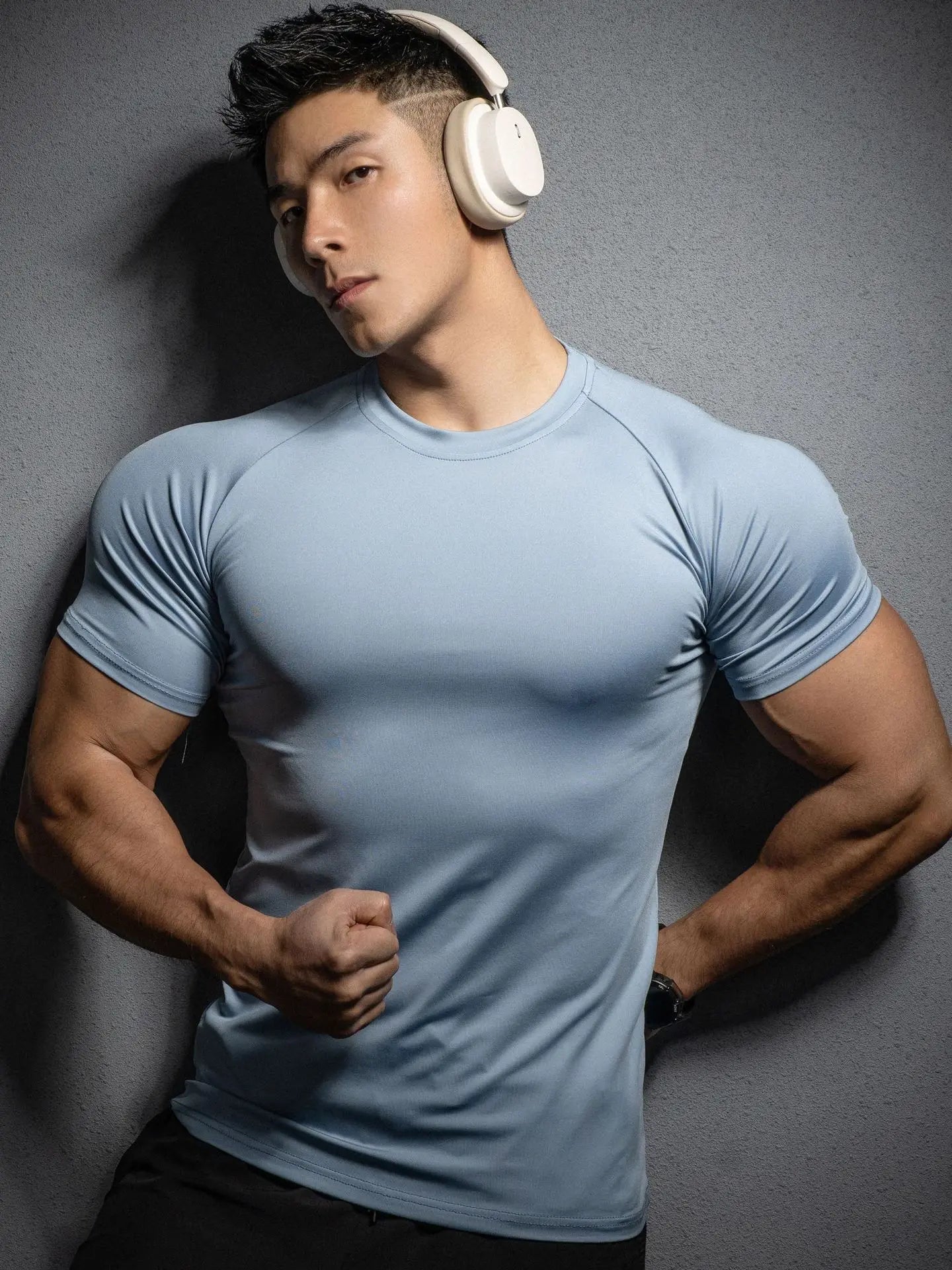 T-Shirt - Men's Short Sleeve Crew Neck Fitted T-Shirt-Men's Top-Chaps of London-Sky Blue-S-Chaps of London