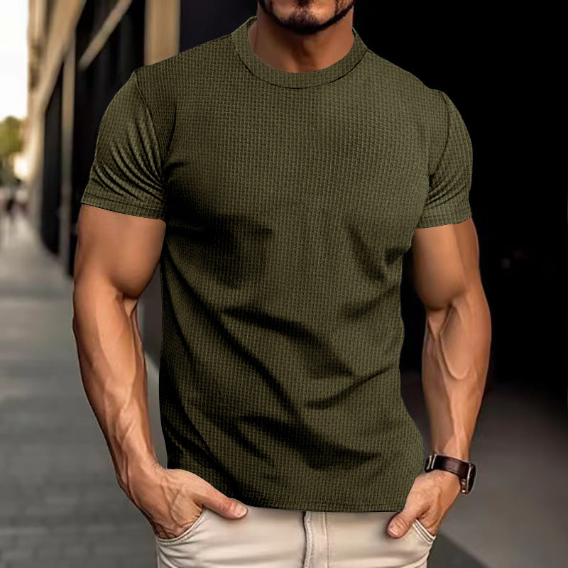 T-Shirt - Men's Short Sleeve Plain Crew Neck T-Shirt-Chaps of London-Army Green-S-Chaps of London