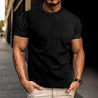 T-Shirt - Men's Short Sleeve Plain Crew Neck T-Shirt-Chaps of London-Black-S-Chaps of London