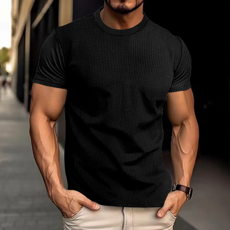 T-Shirt - Men's Short Sleeve Plain Crew Neck T-Shirt-Chaps of London-Black-S-Chaps of London