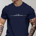 T-Shirt - Men's Short Sleeve Text Crew Neck T-Shirt-Chaps of London-Navy Blue-XS-Chaps of London