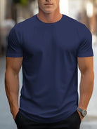 T-Shirt - Plain - Crew Neck - Basic T-Shirt - Men's Clothing-T-shirts-Chaps of London-Marineblau-S-Chaps of London