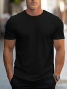 T-Shirt - Plain - Crew Neck - Basic T-Shirt - Men's Clothing-T-shirts-Chaps of London-Schwarz-S-Chaps of London