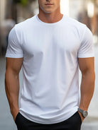 T-Shirt - Plain - Crew Neck - Basic T-Shirt - Men's Clothing-T-shirts-Chaps of London-Weiß-S-Chaps of London