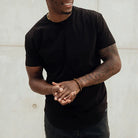 T-Shirt | Short Sleeve | Crew Neck | Slim Fit T-Shirts | Men's T-Shirts-Casual Shirts-Chaps of London-Black-S-Chaps of London