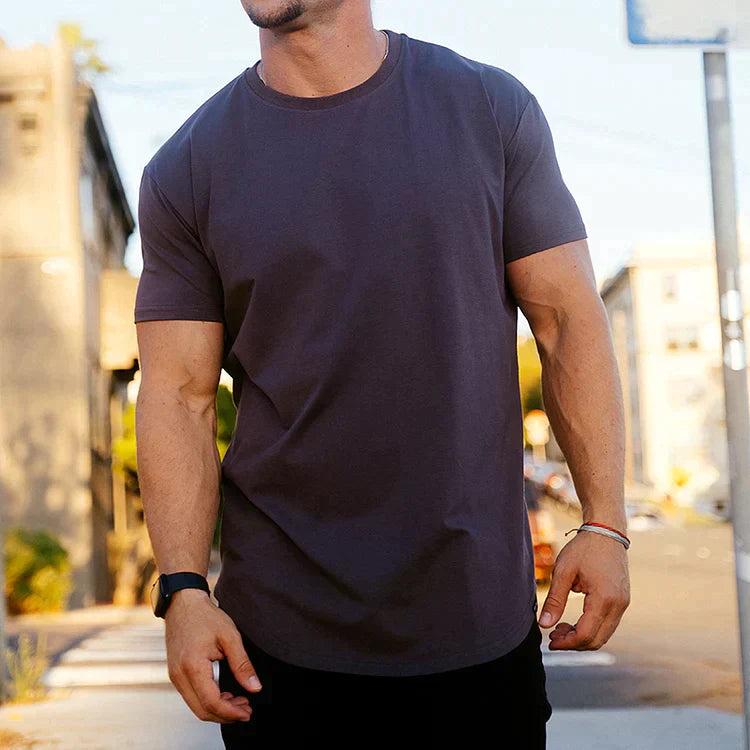 T-Shirt | Short Sleeve | Crew Neck | Slim Fit T-Shirts | Men's T-Shirts-Casual Shirts-Chaps of London-Charcoal-S-Chaps of London
