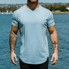 T-Shirt | Short Sleeve | Crew Neck | Slim Fit T-Shirts | Men's T-Shirts-Casual Shirts-Chaps of London-Light Blue-S-Chaps of London