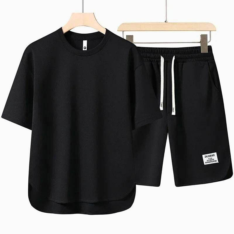 T-Shirt and Shorts Set - Casual - Sweat Shorts - Two-piece Set - Men's Clothing-Outfit Set for Men-Chaps of London-Chaps of London