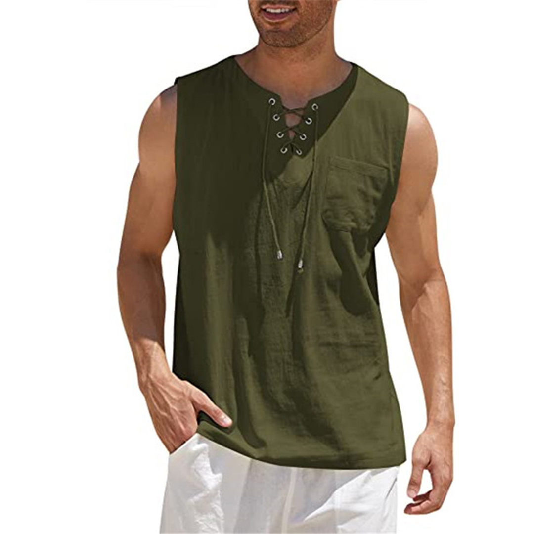 Tank Top - Men's Loose Fit Sleeveless Top for Summer-Fashion Men Others All-year-Chaps of London-Army Green-S-Chaps of London