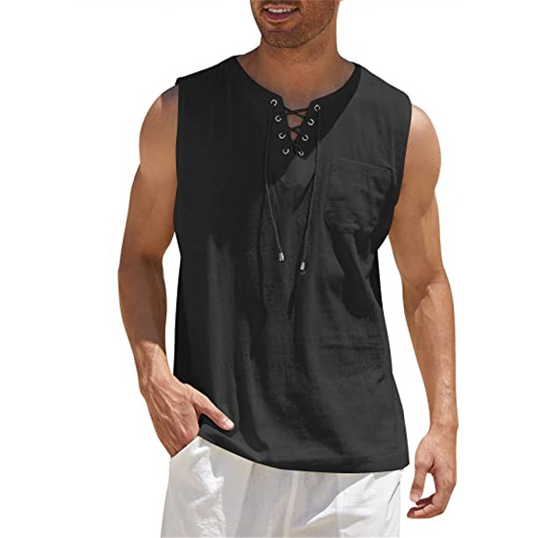 Tank Top - Men's Loose Fit Sleeveless Top for Summer-Fashion Men Others All-year-Chaps of London-Black-S-Chaps of London