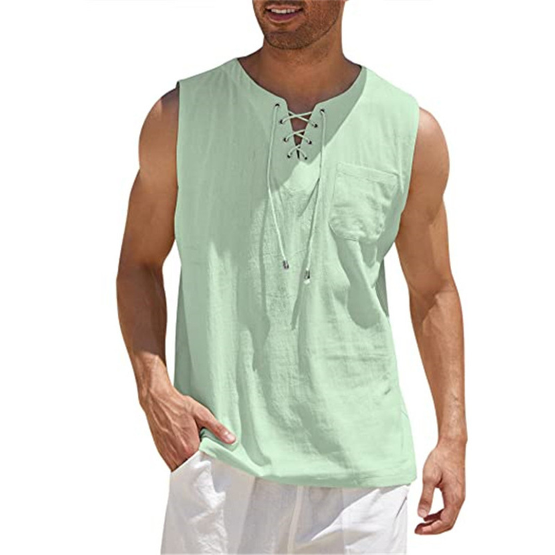 Tank Top - Men's Loose Fit Sleeveless Top for Summer-Fashion Men Others All-year-Chaps of London-Light Green-S-Chaps of London