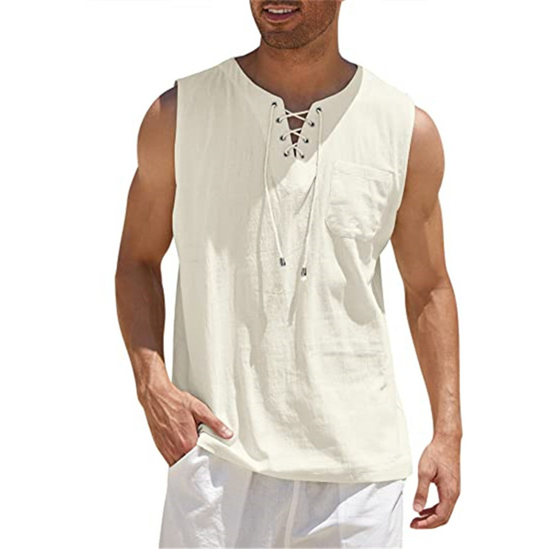 Tank Top - Men's Loose Fit Sleeveless Top for Summer-Fashion Men Others All-year-Chaps of London-White-S-Chaps of London