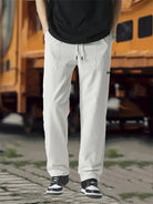 Track Pants | Drawstring | Leisure | Straight Leg Pants | Men's Trousers-Broek man-Chaps of London-Ivory White-S-Chaps of London