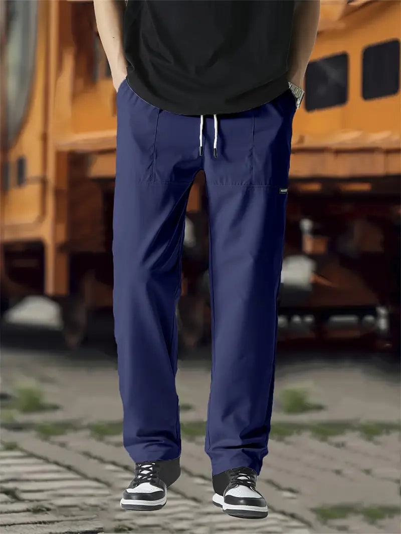 Track Pants | Drawstring | Leisure | Straight Leg Pants | Men's Trousers-Broek man-Chaps of London-Navy Blue-S-Chaps of London