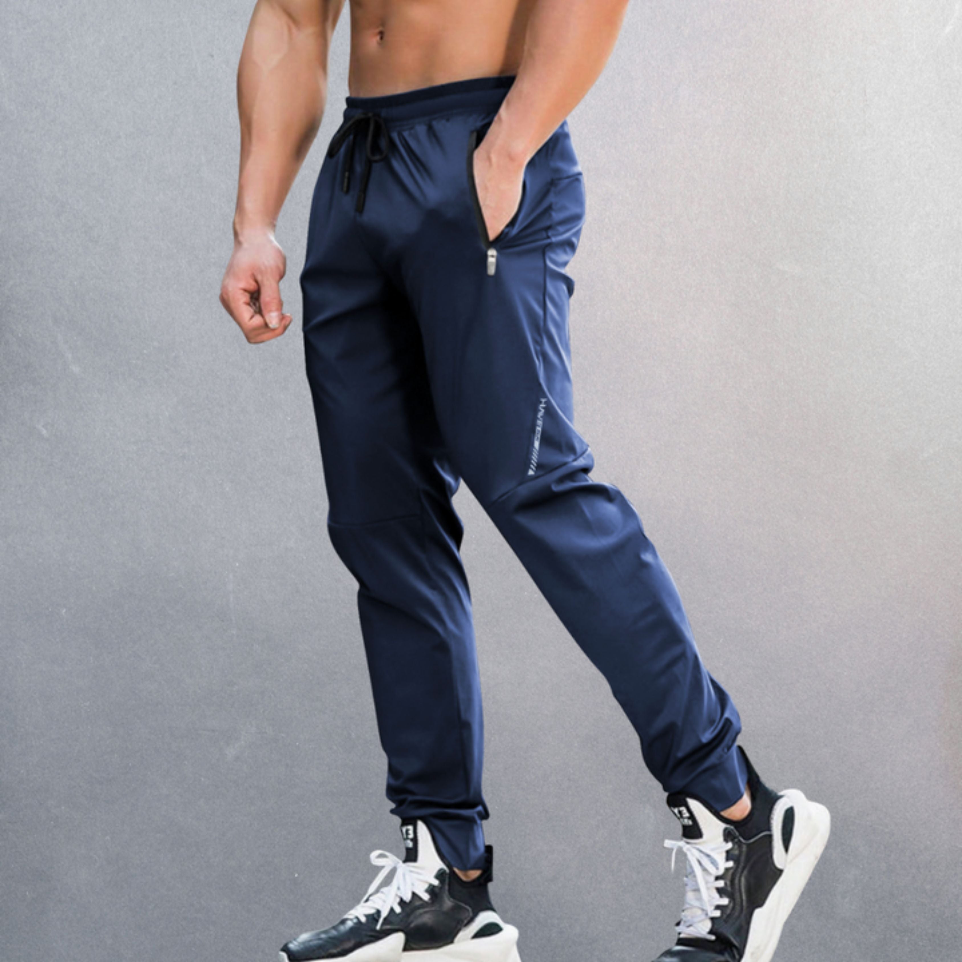 Track Pants - Drawstring - Lightweight - Joggers - Men's Activewear-Training Pants-Chaps of London-Blue-S-Chaps of London