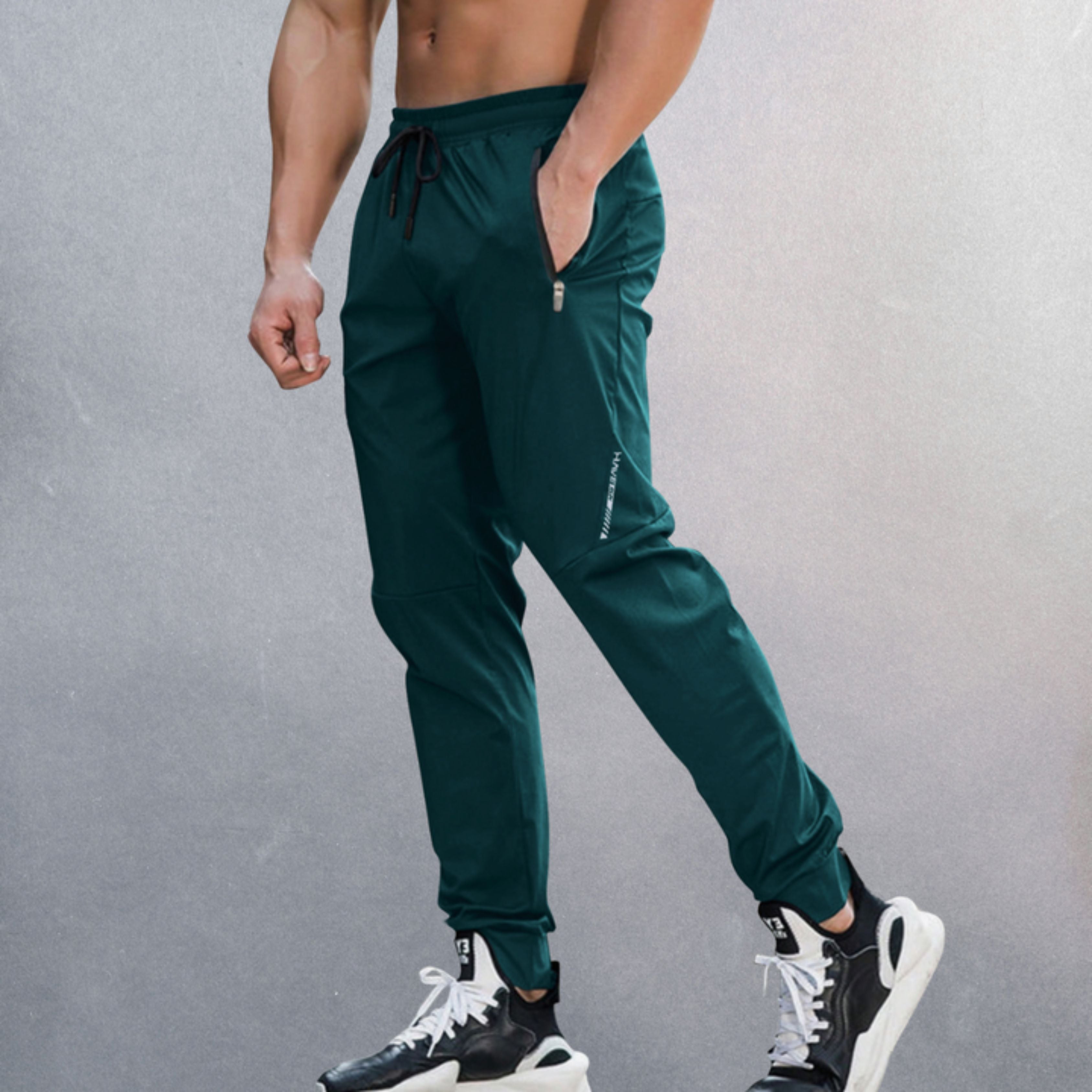 Track Pants - Drawstring - Lightweight - Joggers - Men's Activewear-Training Pants-Chaps of London-Green-S-Chaps of London