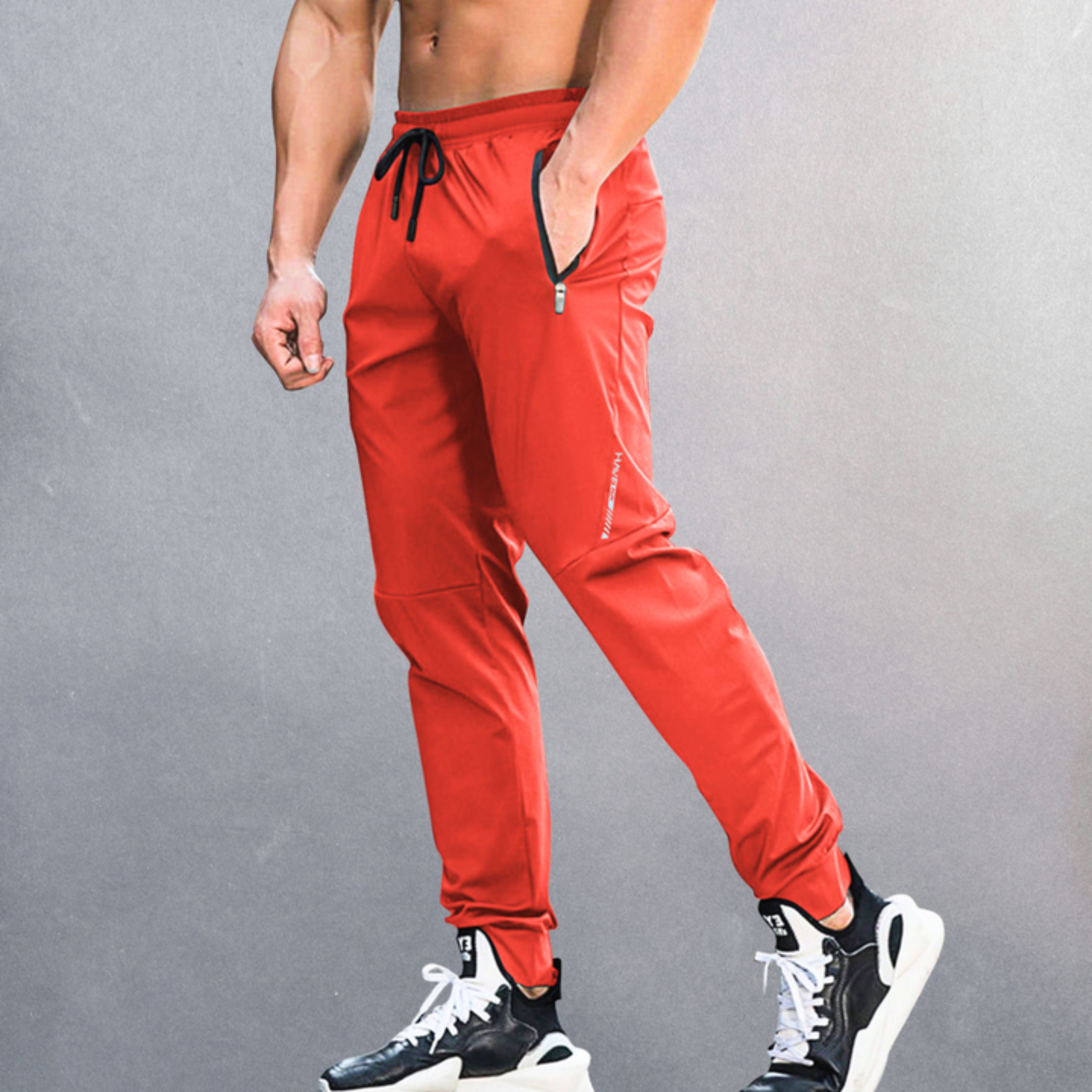 Track Pants - Drawstring - Lightweight - Joggers - Men's Activewear-Training Pants-Chaps of London-Red-S-Chaps of London