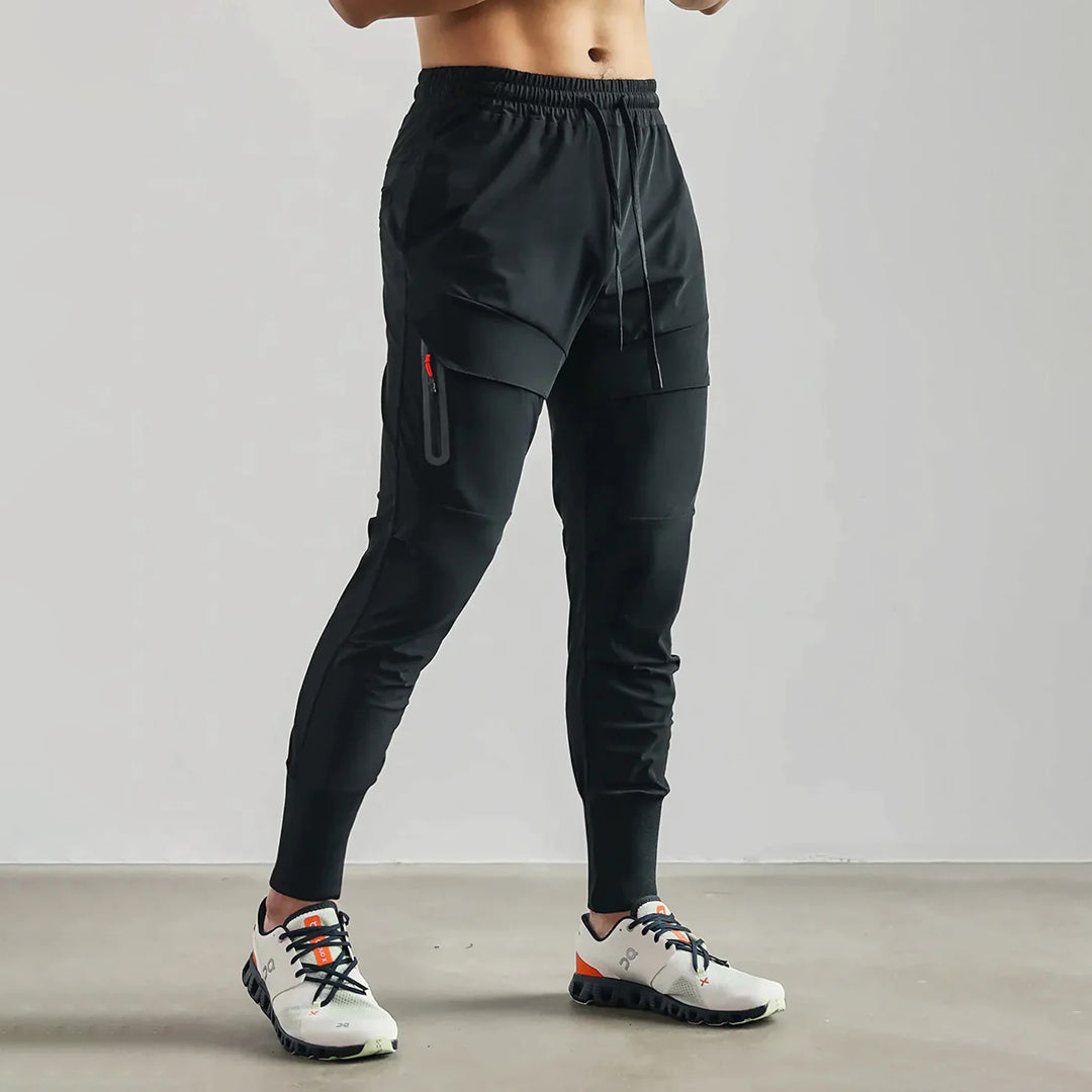 Track Pants | Elastic Waist | Lightweight | Activewear | Men's Joggers-Fashion Men Joggers All-year-Chaps of London-Black-S-Chaps of London